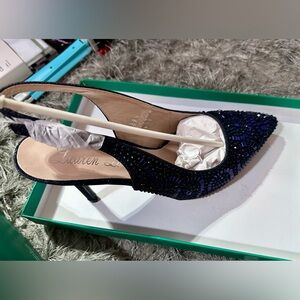 Lauren Lorraine Midnight Blue Embellished Heels